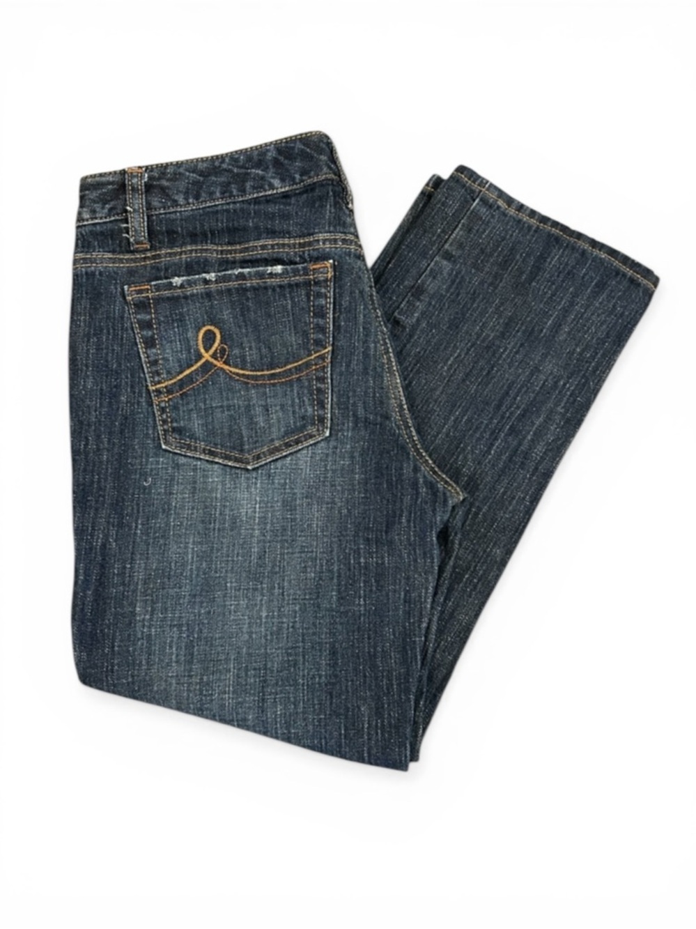LOFT Dark Blue Wide Leg Cropped Jeans